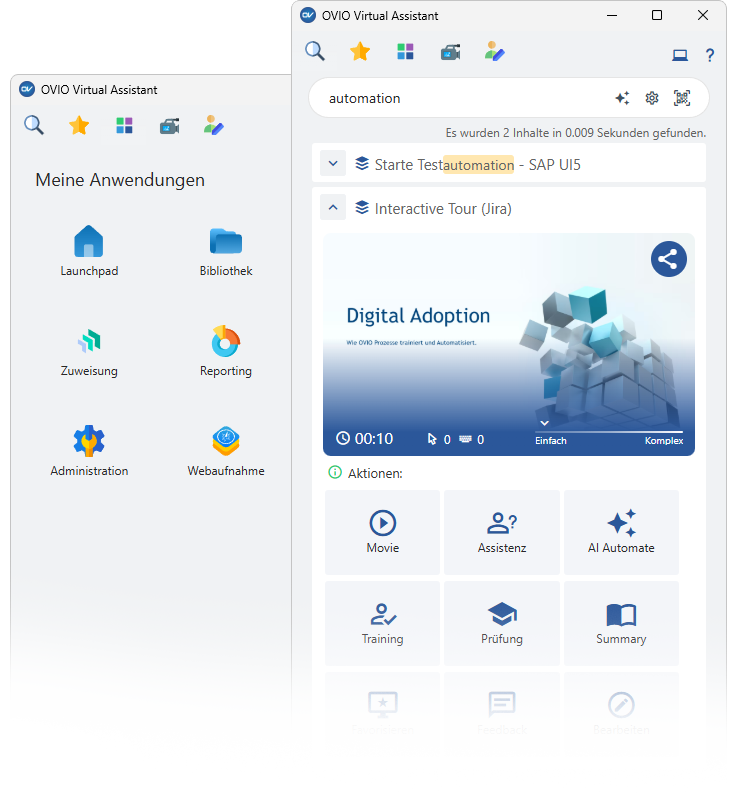 OVIO Assistenz Anwendung